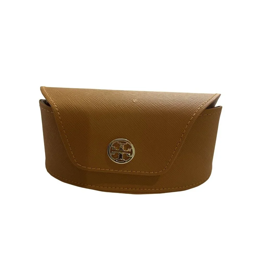 Tory Burch White Frame Sunglasses with Brown Case and Cream Pouch